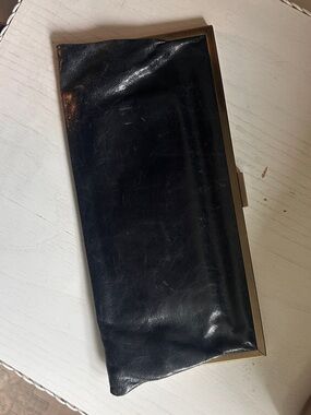 HOBO Intl Dark Navy/Black Genuine Leather Clutch/Wallet